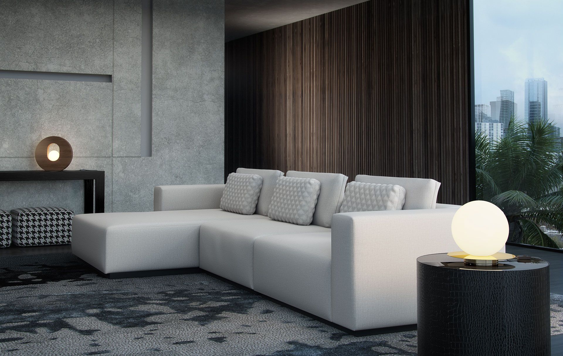 Modern Spruce Sectional Sofa 07 By Modloft | Living Room Sectional ... with