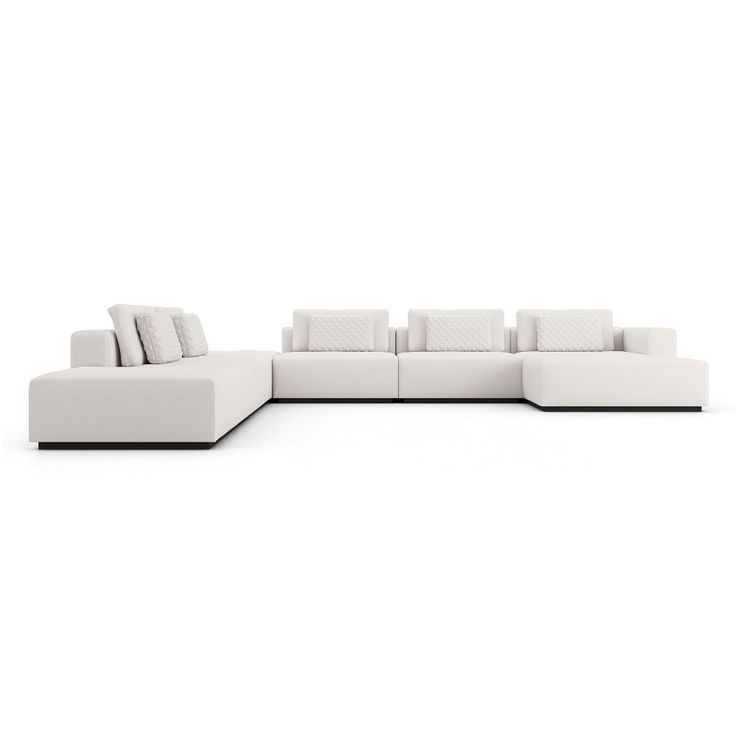 Modloft Spruce Modern White Chalk Upholstered C Sectional Sofa - Right ... pertaining to