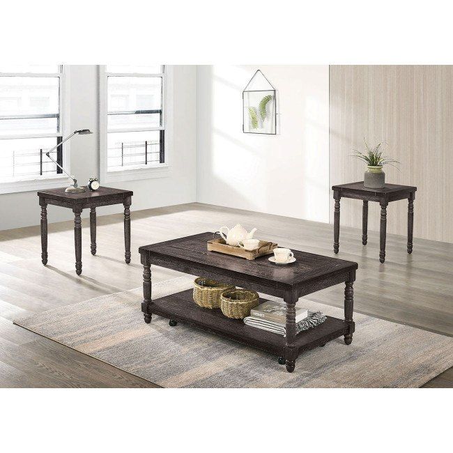 Monango 3-Piece Occasional Table Set By Furniture Of America ... with regard to The Paisley 3-Piece Occasional Table Set Elevating Your Home's Aesthetic