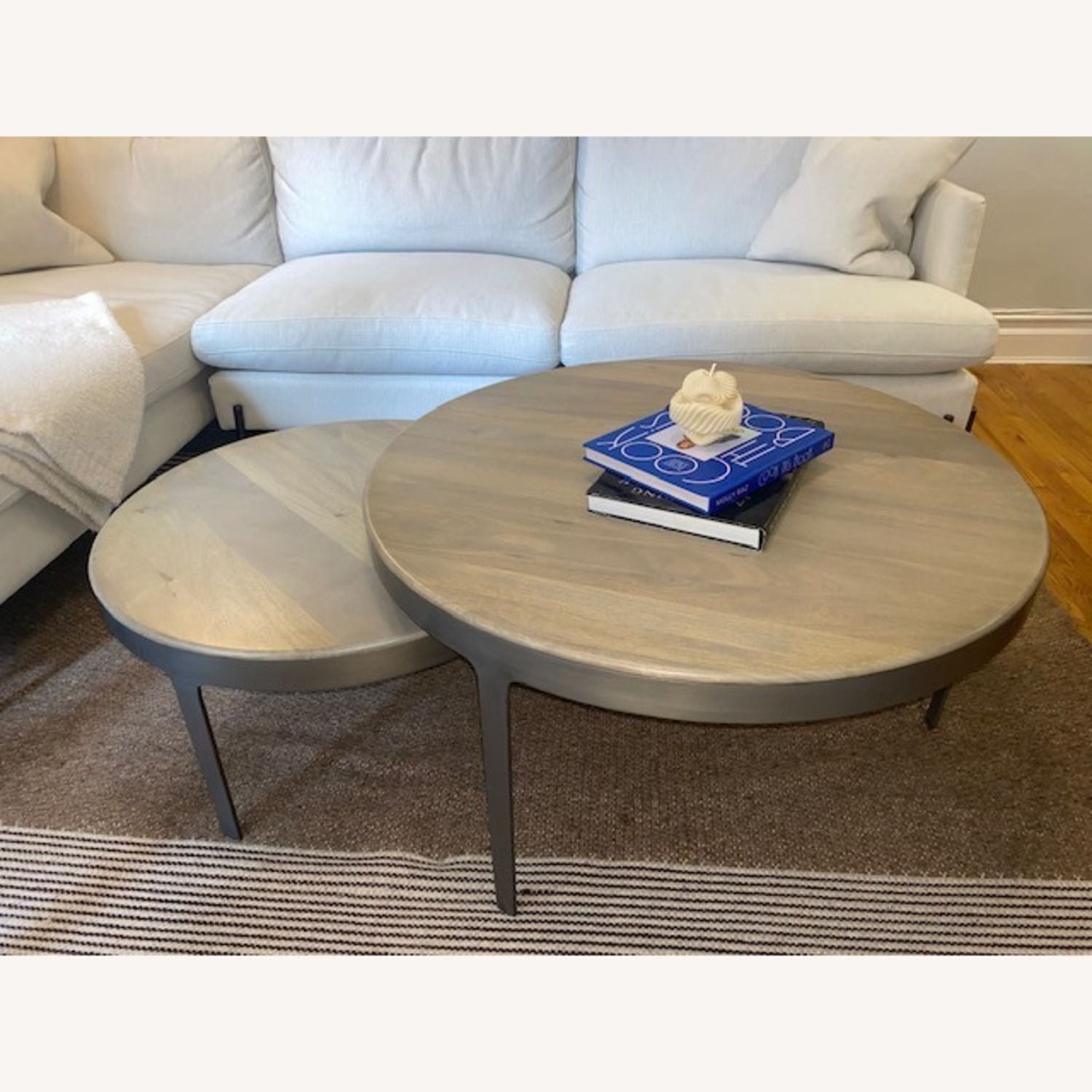 Nesting Wood &Amp; Metal Coffee Tables - Aptdeco throughout