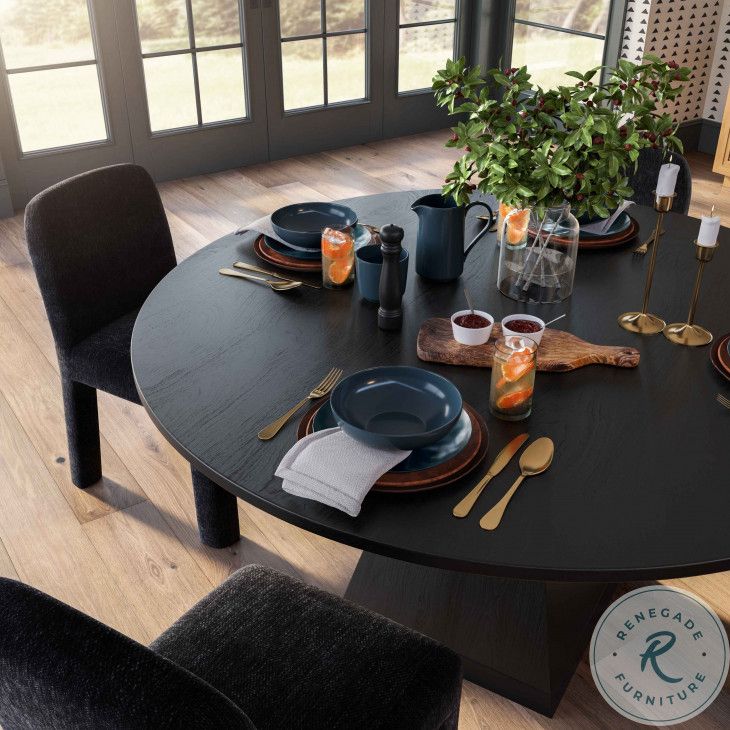Nolan Black Wood 56" Round Dining Table From Coleman Furniture ... throughout
