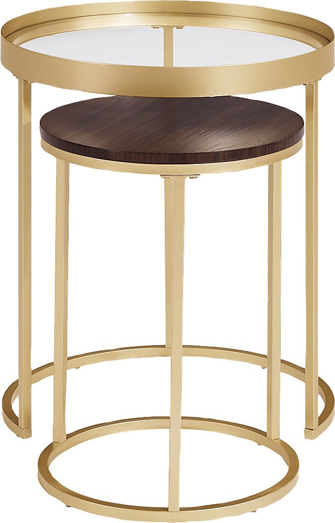 Palmyer Gold Colors,Metal Nesting Tables, Set Of 2 | Rooms To Go throughout How to Style Your Living Room with a 2-Piece Gold Nesting Table Set