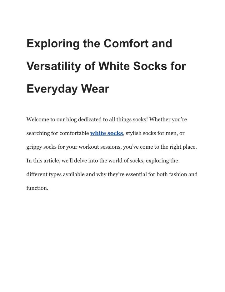 Ppt - Exploring The Comfort And Versatility Of White Socks For Everyday ... with regard to