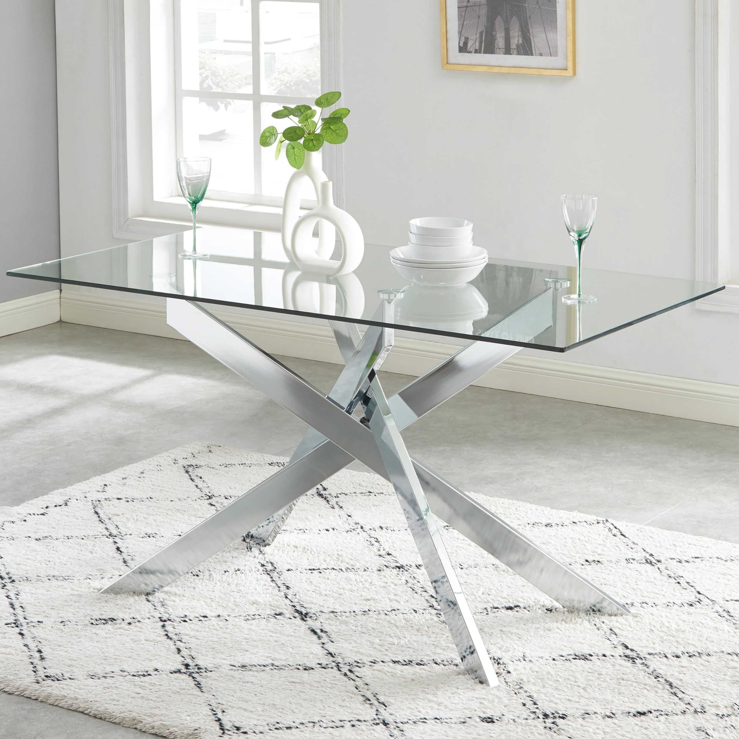 Rectangle Glass Dining Room Tables intended for