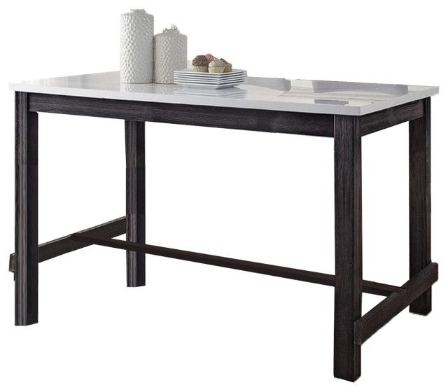 Discover the Enduring Charm of Rectangular Counter Height Tables in White/Weathered Espresso