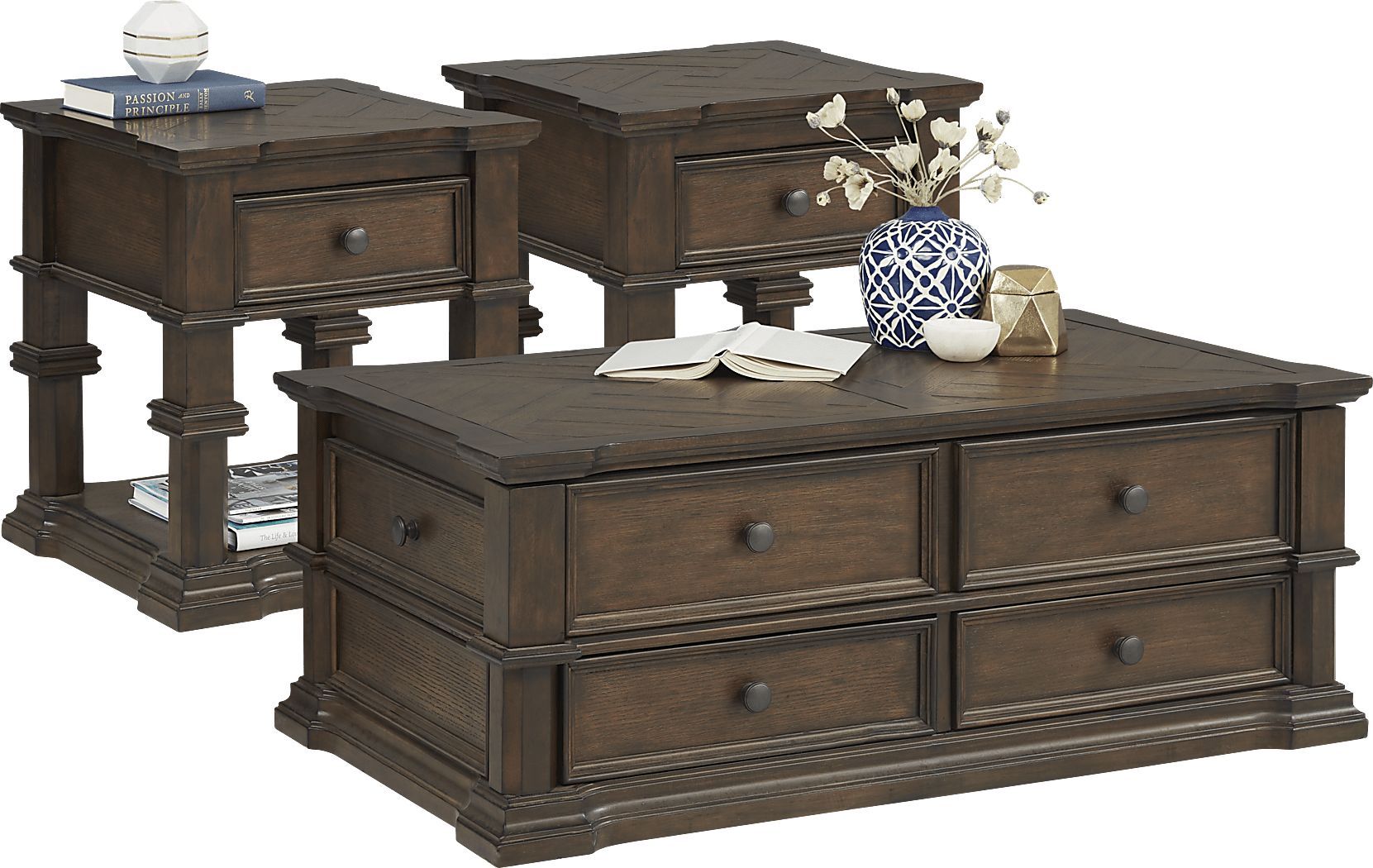 Renfield Walnut Lift Top 3 Pc Occasional Table Set - Rooms To Go inside Expert Insights on Styling Your Carrie Walnut Finished Wood Occasional Set at Home