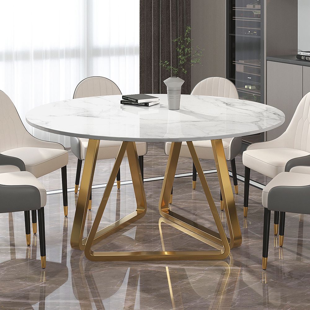 Round Faux Marble Dining Table For 6 At Vera Malone Blog inside