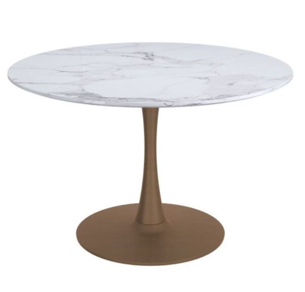 Round Faux Marble Restaurant Dining Table With Black Base 48" in Designing Around the Bamford 46" Round Faux Marble Dining Table