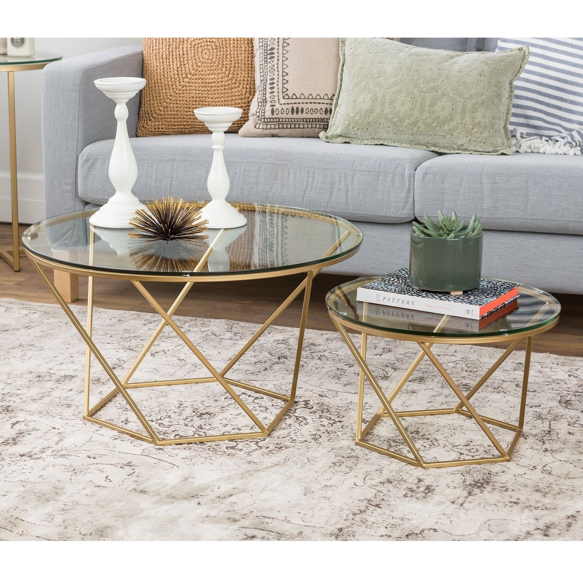 Round Gold Coffee Table Nest : Beautiful Custom Butterfly Inlay Design ... throughout