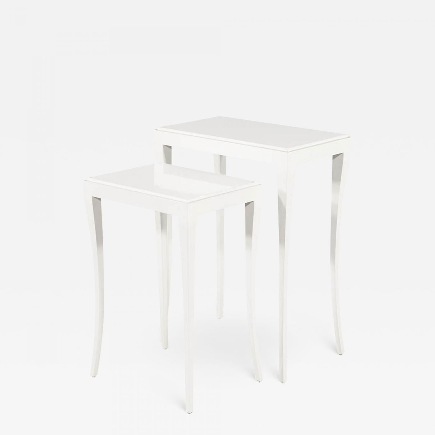 Set Of Modern White Nesting Tables within