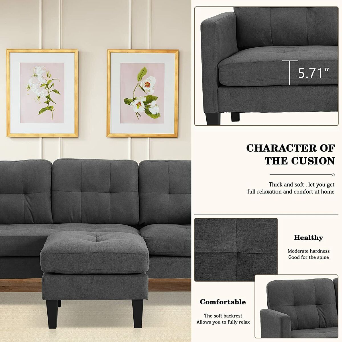 Small Linen Sectional Sofa | Cabinets Matttroy throughout