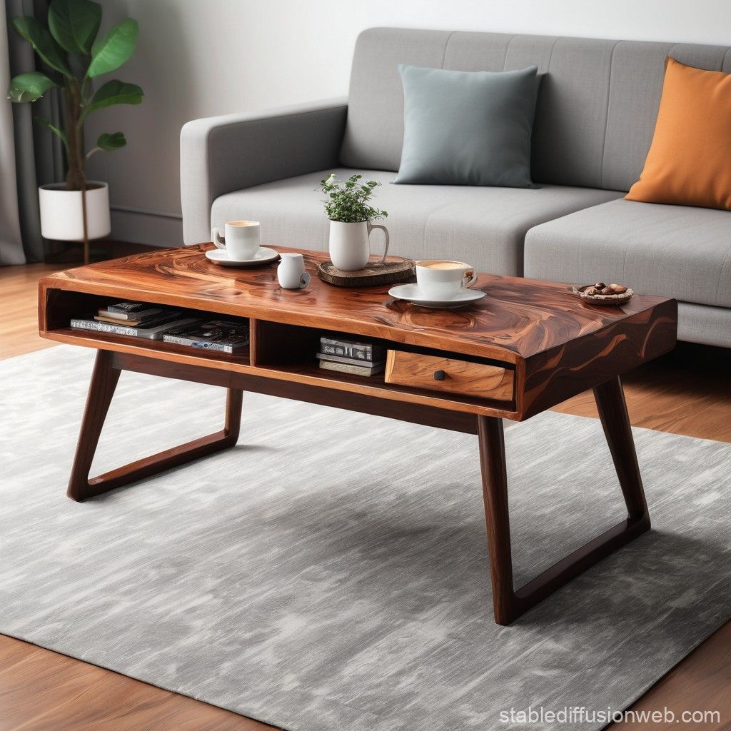 Solid Wood Coffee Table Design Prompts | Stable Diffusion Online pertaining to