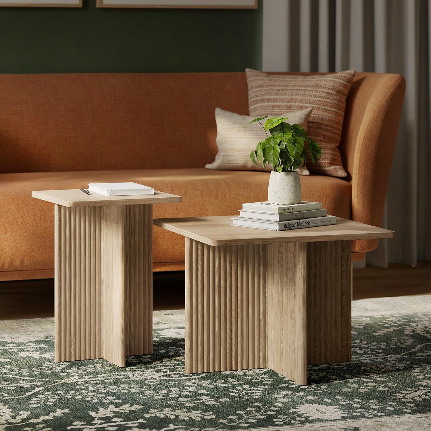 Square Fluted Nesting Coffee Table Review - Fresh Space Decor regarding Why Black Fluted Glass Nesting Tables are a Versatile Decor Choice