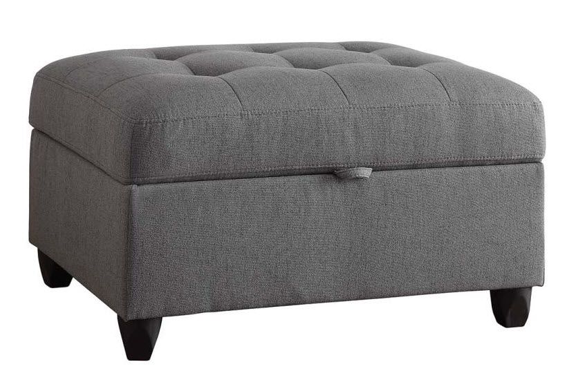 Stonenesse Grey Contemporary Sectional With Button Tufted Cushions with regard to