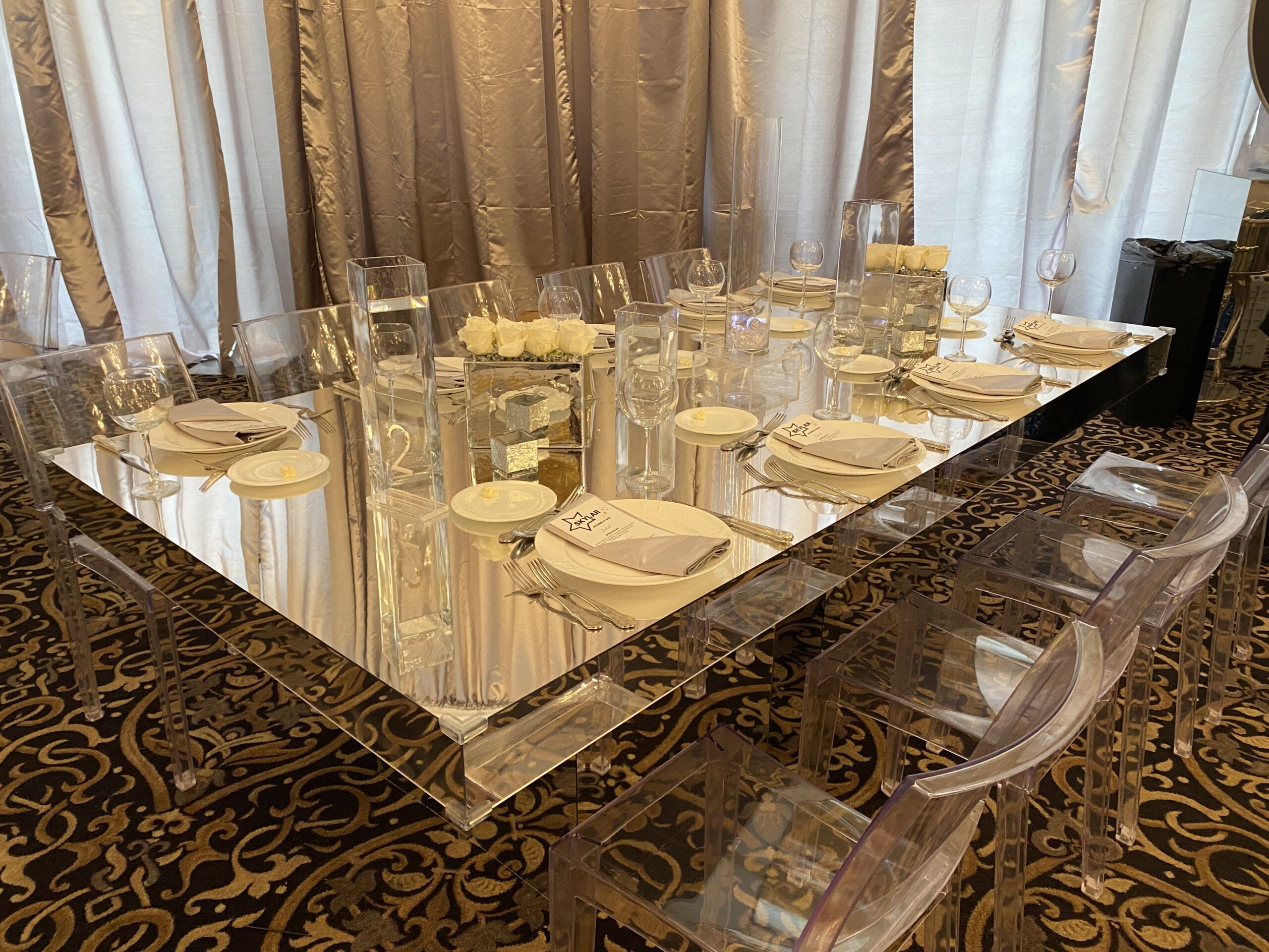 Tables - Aviance Lounge Décor &Amp; Rentals inside Beyond the Look Understanding the Coaster Betsy Mirror Top Table