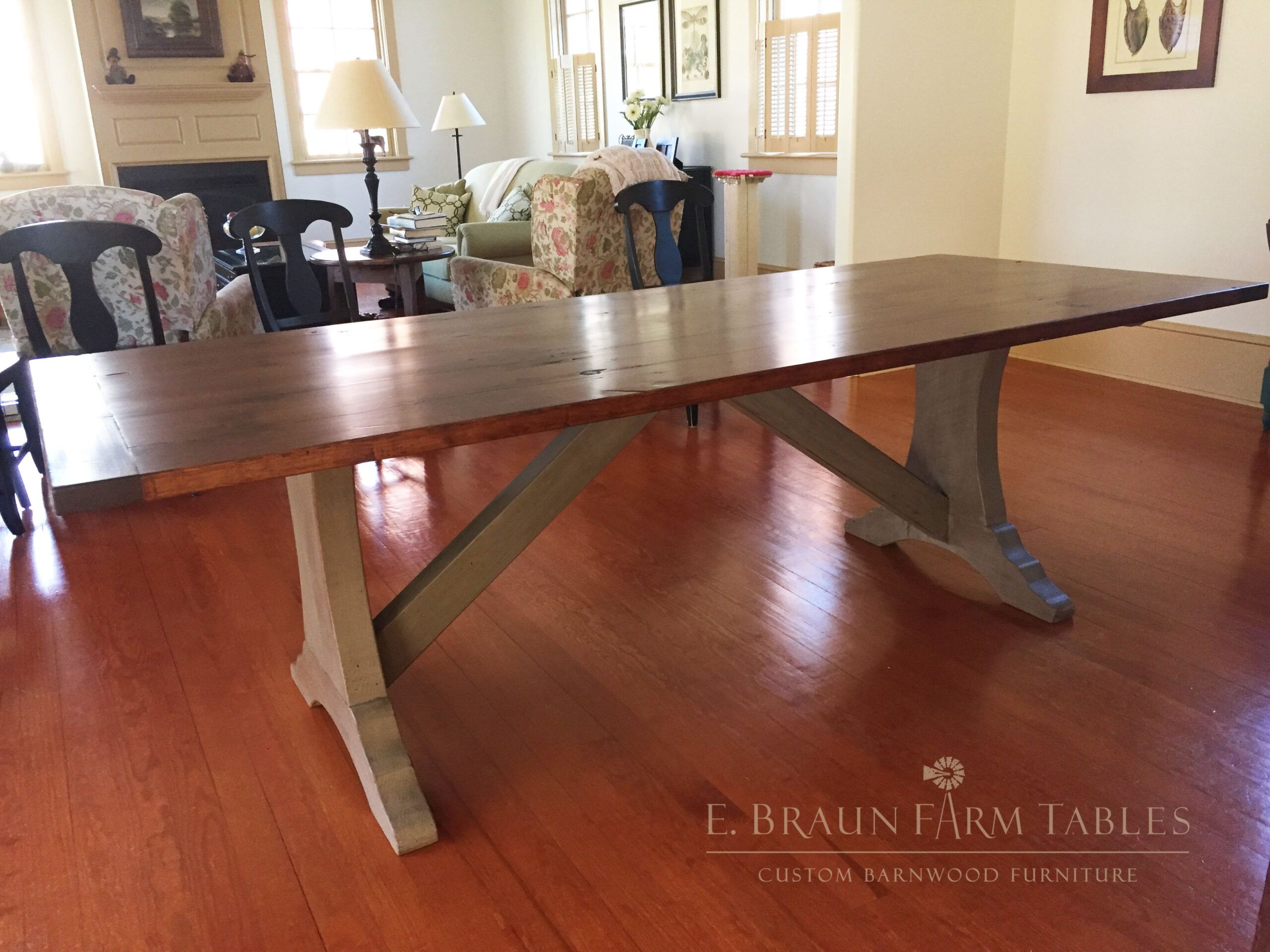 This Is A Sleek And Modern Take On A Traditional Farmhouse Trestle ... with