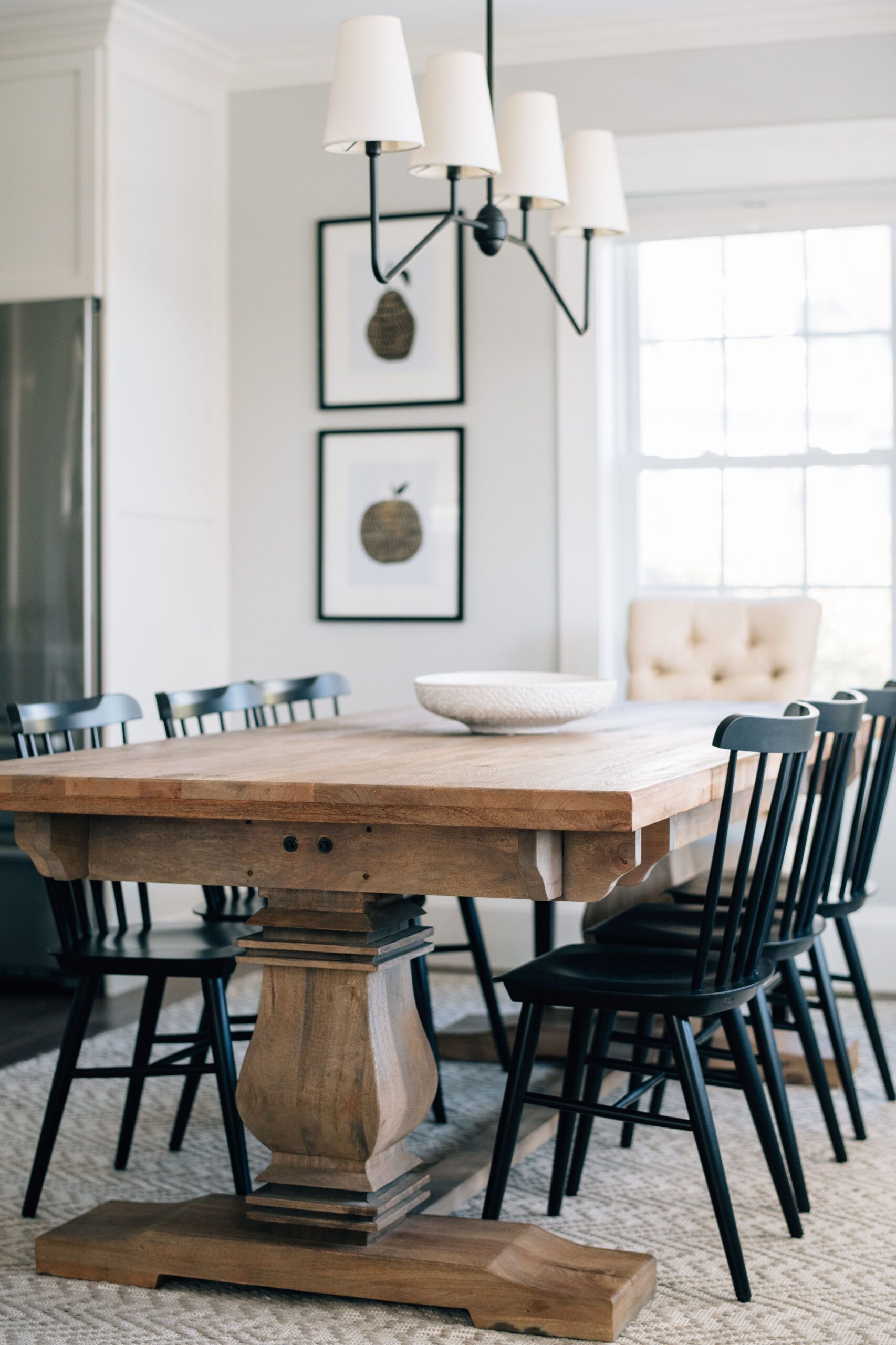 Creating a Timeless Dining Space with Rich Dark Walnut and White Slate Table Designs