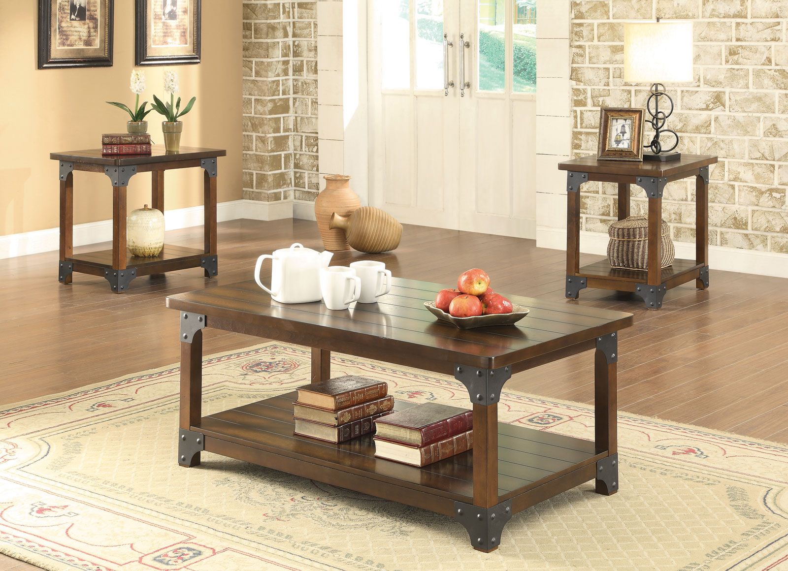 Tobacco Brown 3Pc Coffee Table Set - Las Vegas Furniture Store | Modern ... for Beyond the Surface How a Tobacco Brown Coffee Table Enhances Room Functionality
