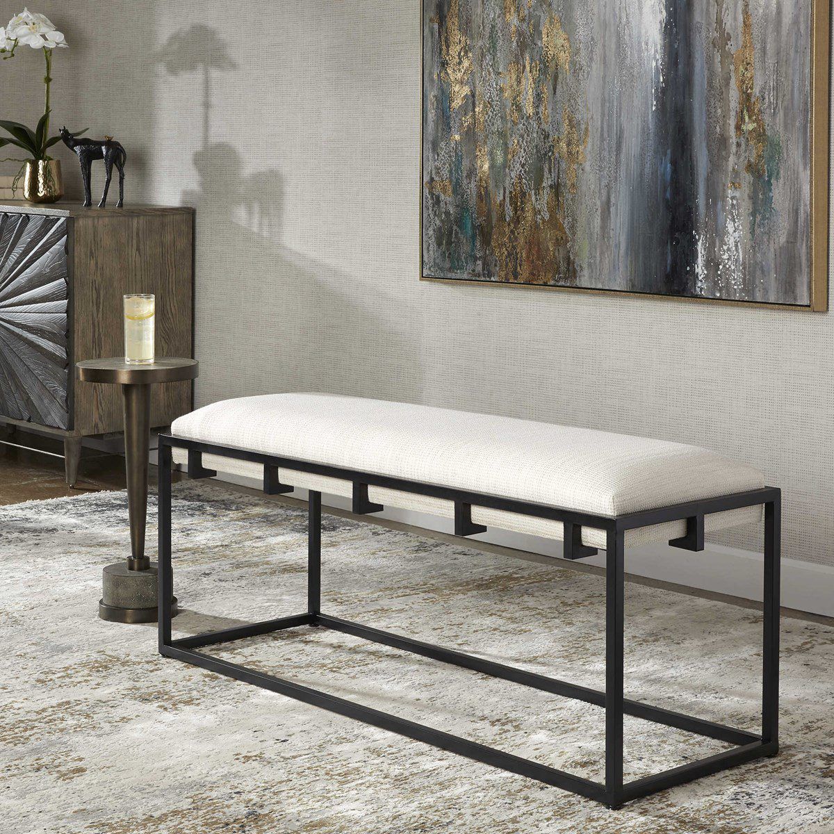 Uttermost Black Paradox Bench | The Gilded Thistle pertaining to