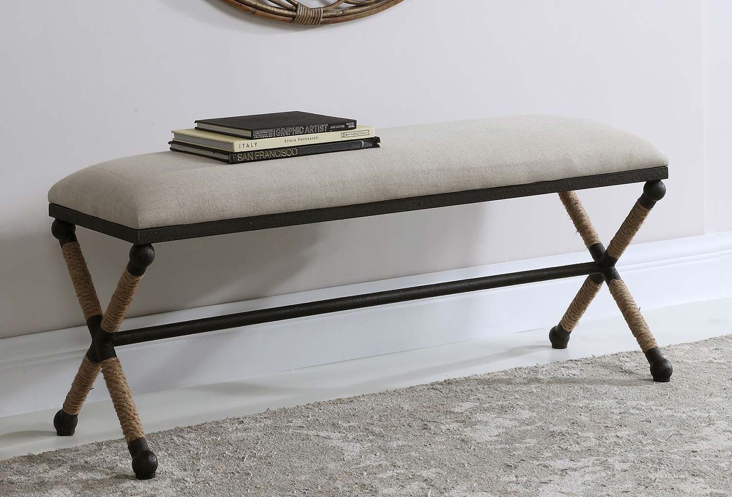 Uttermost Firth Bench - Oatmeal Uttermost-23528 At Homelement.com for