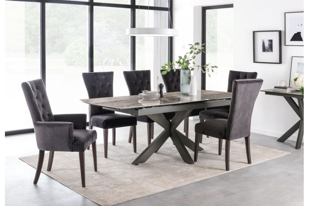 Vida Living Valerius Extending Dining Table - Grey | Furnitureinstore pertaining to