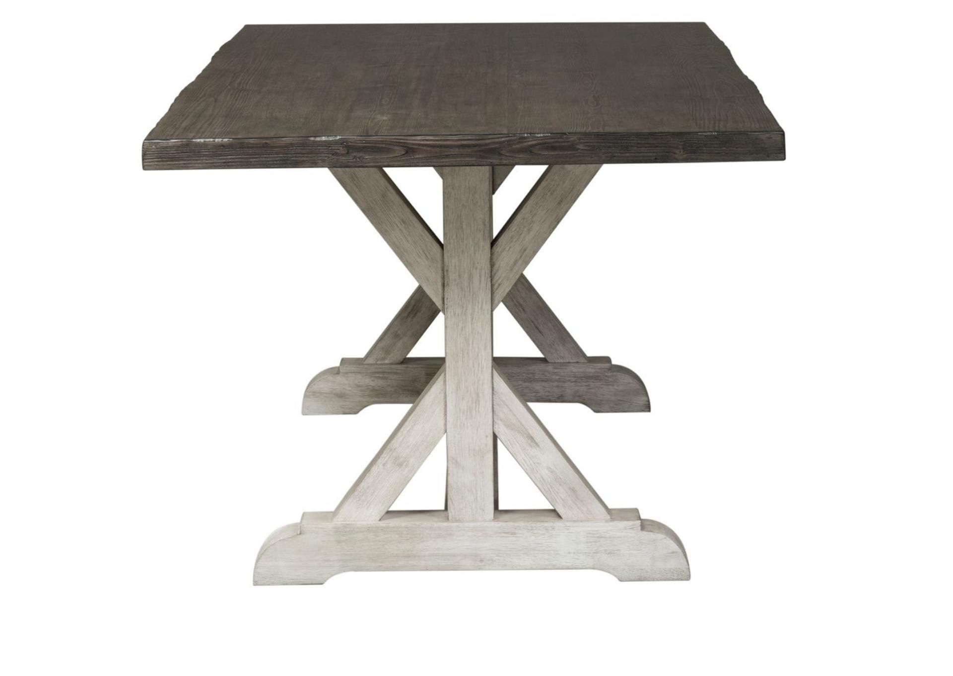 Willowrun Dining Trestle Table Ivan Smith Furniture throughout How the Willowrun Trestle Table from Liberty Furniture Elevates Your Dining Space