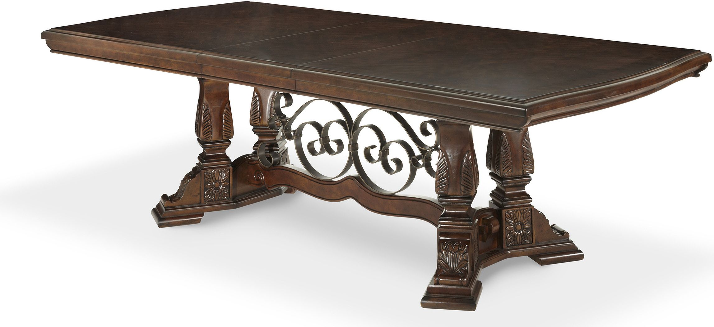 Windsor Court Vintage Fruitwood Dining Table 70002-54 By Aico ... pertaining to Why the Windsor Court Vintage Brown Fruitwood Table is a Coveted Piece