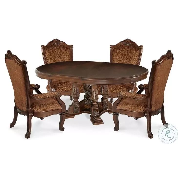 Windsor Court Vintage Fruitwood Extendable Round Dining Room Set From ... with regard to