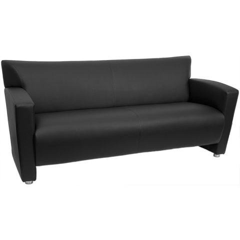 222-3-Bk-Gg Leather Waiting Room Sofa intended for