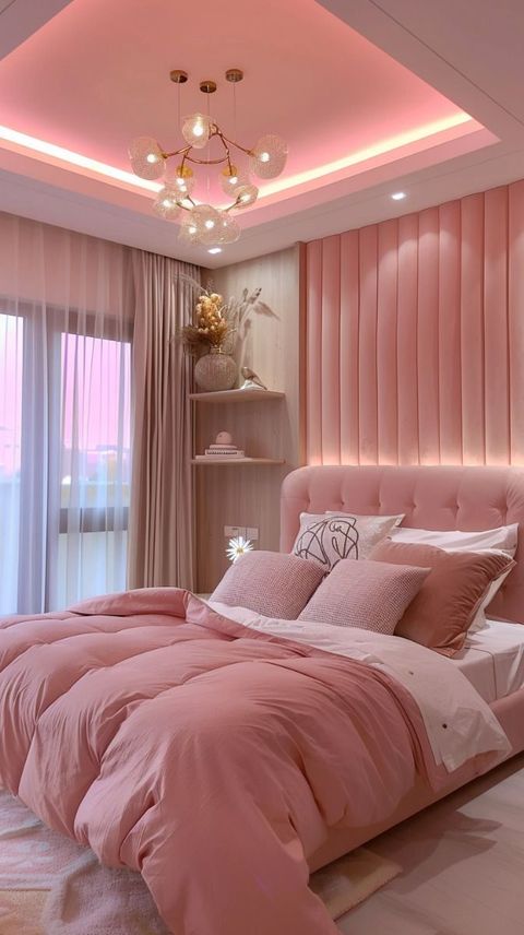 47+ Glamorous Pink Bedroom Ideas To Elevate Your Decor In 2024 | Pink ... pertaining to Elevate Your Decor with Chic Pink MDF End Tables