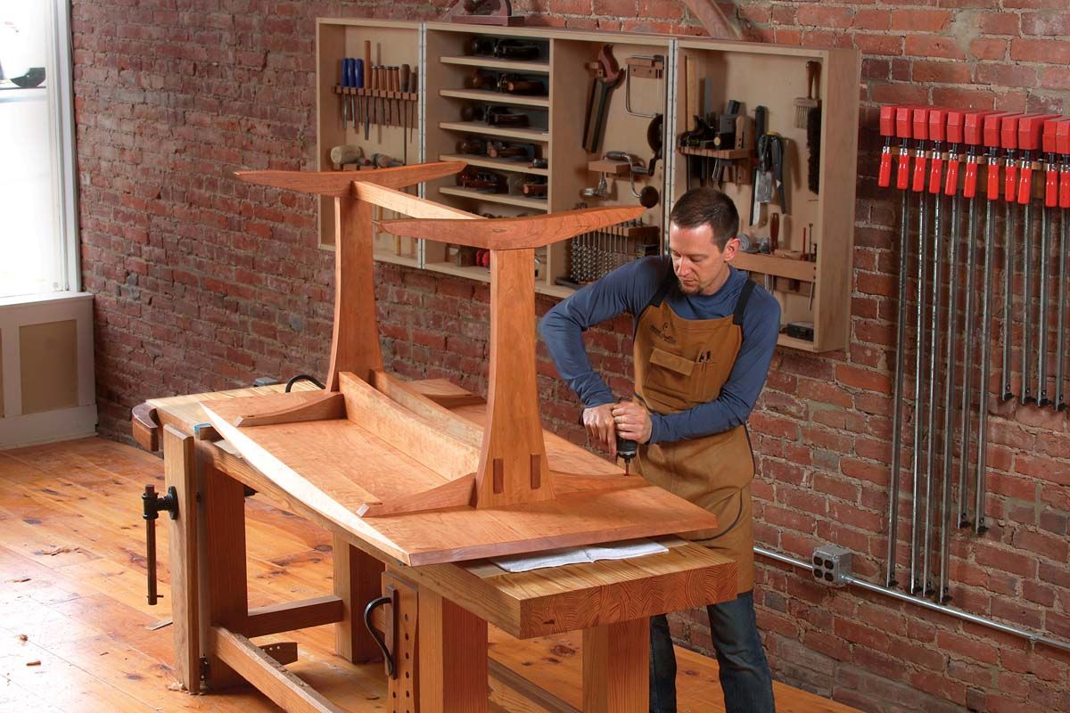 A Trestle Table With Modern Appeal - Finewoodworking throughout The Enduring Appeal of the Trestle Table Design Abbey Park Edition