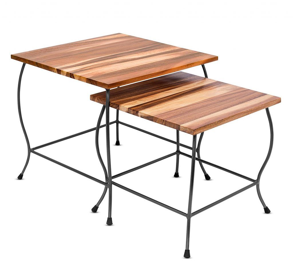 Elevate Your Living Space with Black Acacia Wood Nesting Tables