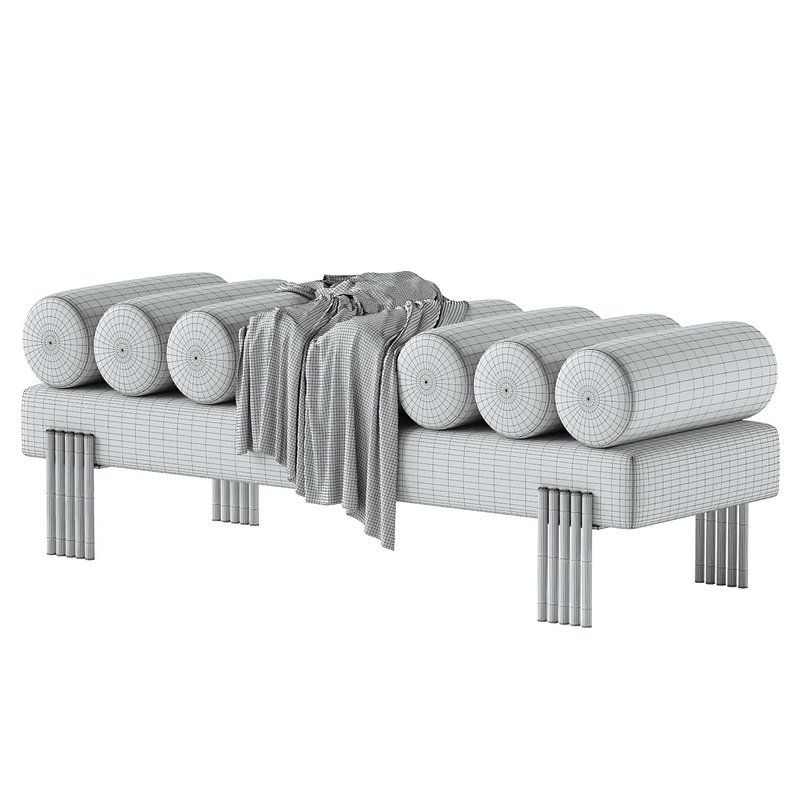 Akeela Bench 3D Model Download Maxve in Exploring the Aesthetic of the Akeela Linen Textured Upholstered Bench