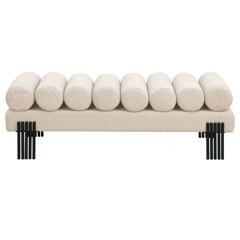 Akeela Linen Textured Fabric Bench In 2024 | Fabric Bench, Usa ... in