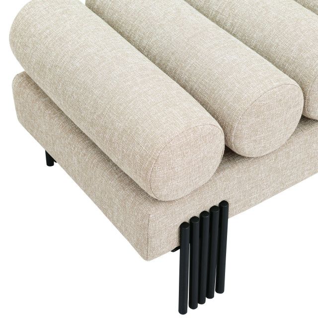 Akeela Linen Textured Fabric Upholstered Bench - Transitional ... with regard to Exploring the Aesthetic of the Akeela Linen Textured Upholstered Bench
