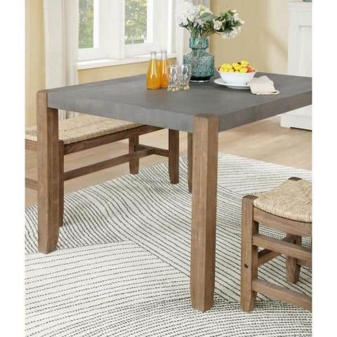 Alaterre Furniture Newport Light Amber Wood And Gray Faux Concrete And ... with Newport Dining Table How to Style and Maximize Your Counter Height Space
