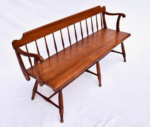 American Farmhouse Windsor Style Maple Spindle Back Bench For Sale At ... for