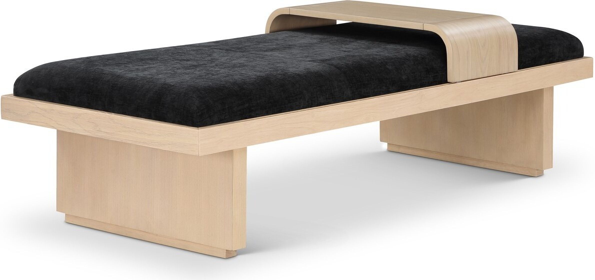 Arlington Chenille Fabric Bench In Black/Natural By Meridian ... for