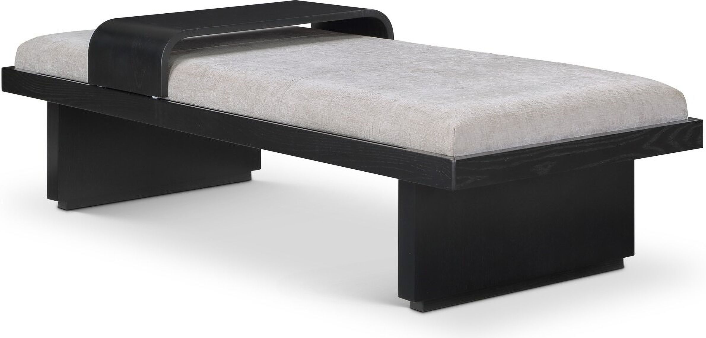 A Closer Look at the Black Arlington Chenille Upholstered Bench