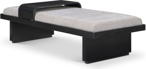 A Closer Look at the Black Arlington Chenille Upholstered Bench