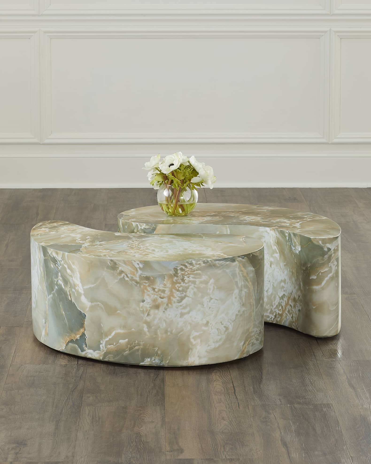 Arteriors Adeline Faux Marble Coffee Tables, Set Of 2 | Neiman Marcus throughout