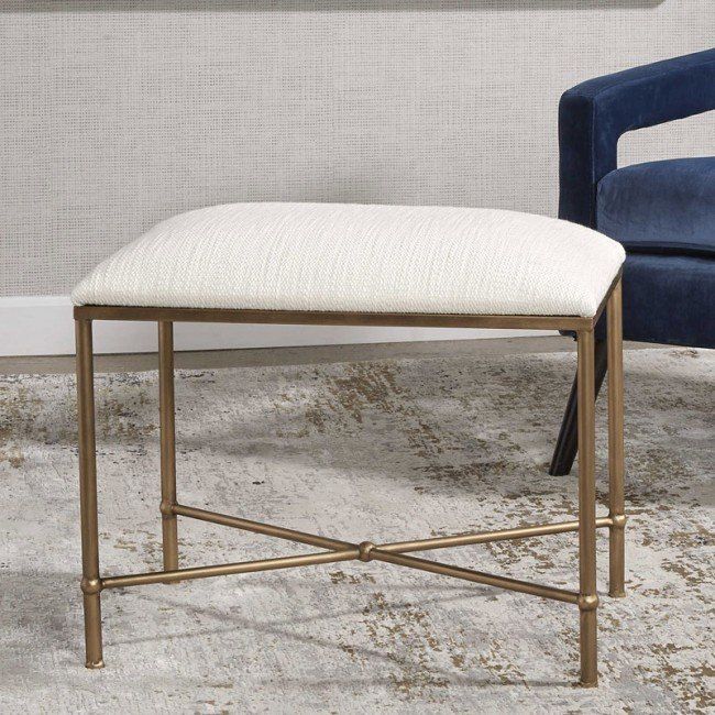 Avenham Small Gold Framed Bench Uttermost | Furniture Cart within