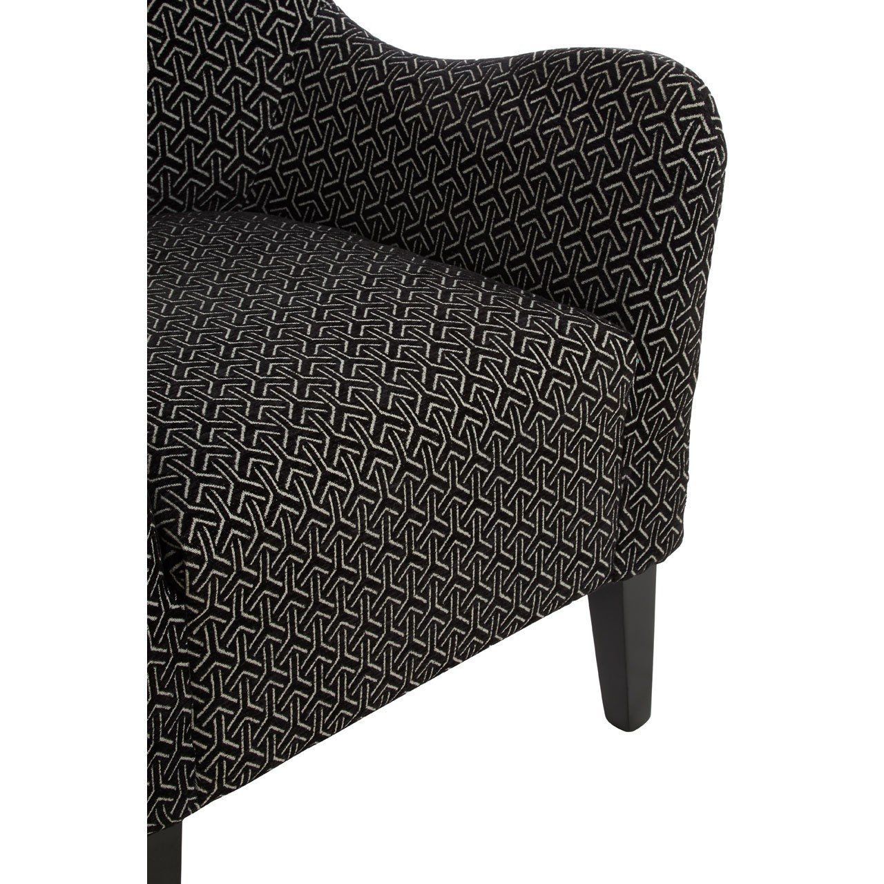 Black Latticed Upholstered Chenille Armchair | Upholstered Chairs ... with regard to
