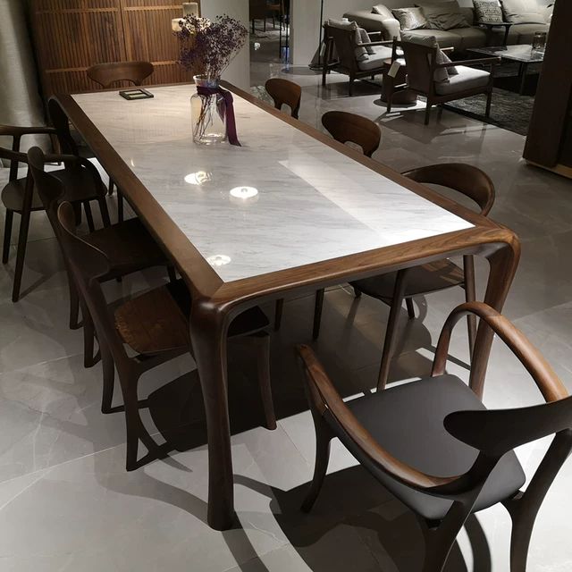 Elevating Mealtime Aesthetics The Black Walnut Slate Dining Table Story