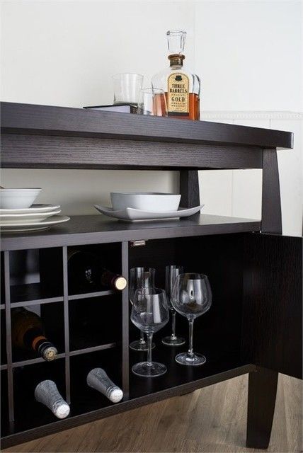 Bowery Hill Buffet Table In Espresso - Transitional - Buffets And ... intended for