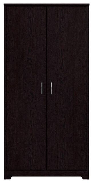 Bowery Hill Tall Storage Cabinet With Doors In Espresso Oak ... with