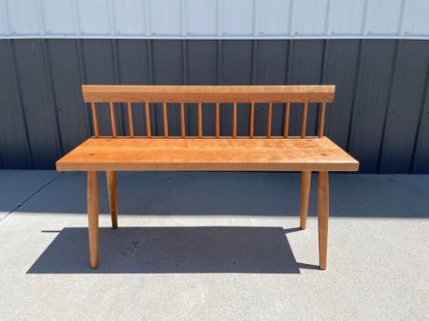 Cherry Low Back Spindle Bench, Shaker Bench, Entry Bench, Short Bench ... for