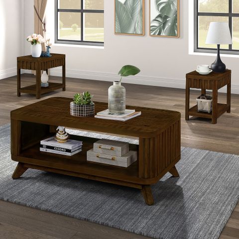 Corrigan Studio® Rectangular Living Room Coffee Table Set, 3-Piece ... intended for Unveiling the Charm of the Gewnee Coffee Table Set of 2