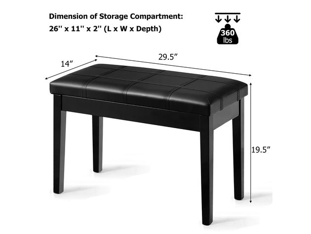 Costway Solid Wood Pu Leather Piano Bench Padded Double Duet Keyboard ... within Choosing the Perfect Piano Bench Your Guide to the Costway Double Seat