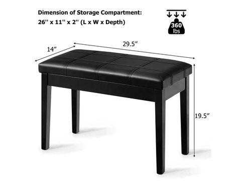 Costway Solid Wood Pu Leather Piano Bench Padded Double Duet Keyboard ... within Choosing the Perfect Piano Bench Your Guide to the Costway Double Seat